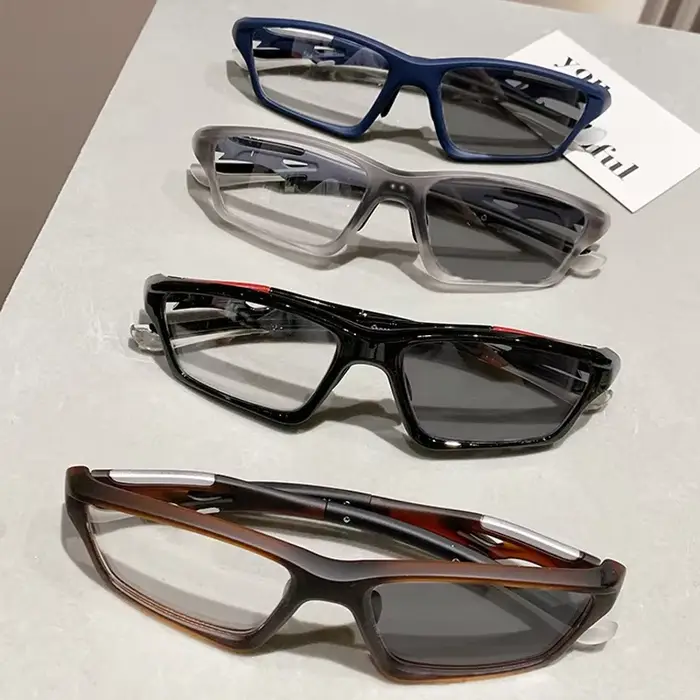Lunettes de sport photochromiques TR90 pour myopie, unisexe, pour femmes et hommes, carrées, vue de 