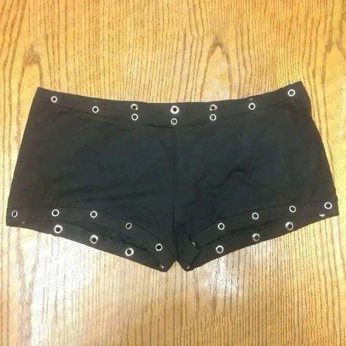 Short Y2K à la mode Grunge pour fille, avec design à rivets, coupe hip-hop, street wear, punk, panta