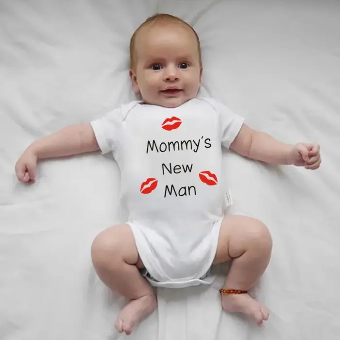 Nouveau-né bébé vêtements à manches courtes garçon vêtements maman nouveau homme Design 100% coton b