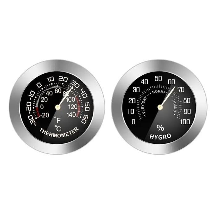 Mini thermomètre/hygromètre analogique en métal mécanique pour voiture, détecteur de température/hum