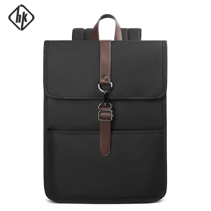 HK classique affaires sac à dos pour hommes décontracté 15.6 pouces pochette d'ordinateur avec USB é