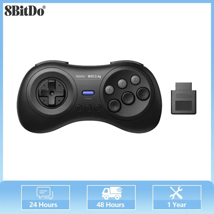 8BitDo-Prise en charge du contrôleur M30 2.4G, SEGA Genesis, Mega Drive, système analogique Mega Xen