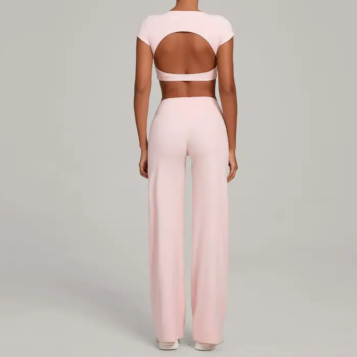 Pantalon de Yoga moulant dos nu, séchage rapide, jambes droites, sport, Fitness, course à pied, ense