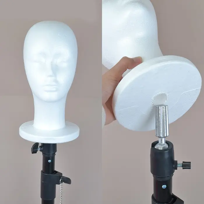 Tête de Mannequin femme, chapeau en mousse de polystyrène, présentoir de lunettes, présentoir de per
