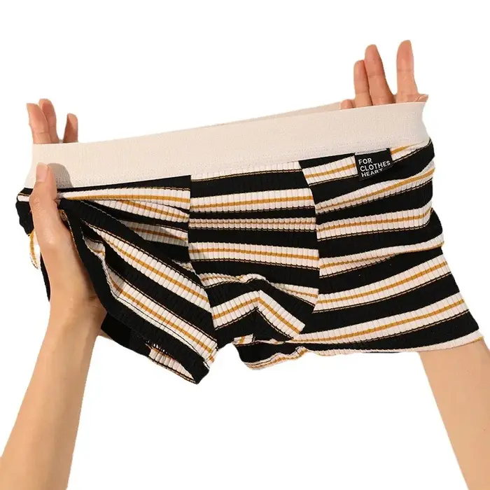 Boxers en coton grande taille rayés respirants pour hommes adolescents et jeunes hommes sous-vetements d'été confortables pour sport et loisirs