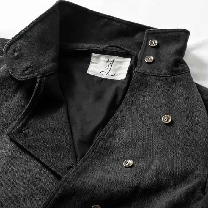 Veste uniforme Y2K Harajuku noire délavée avec boutons, veste en jean style espadrille gothique, str