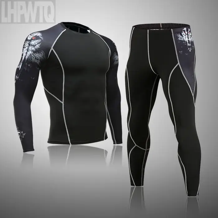 Sous-vetements thermiques de ski hommes ensemble compression collants leggings hiver combinaison basketball sec rapide
