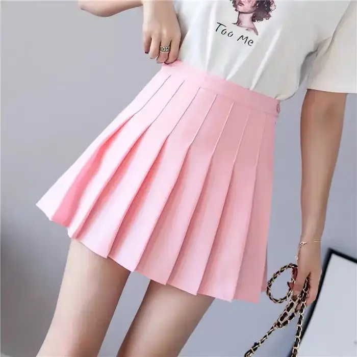 Mini jupes pour femmes de printemps et d'été, jupes plissées pour filles, jupes courtes roses mignon