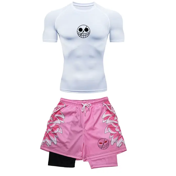 Survêtement de course pour hommes, imprimé Anime, entraînement, Fitness, ensemble de vêtements de Sp
