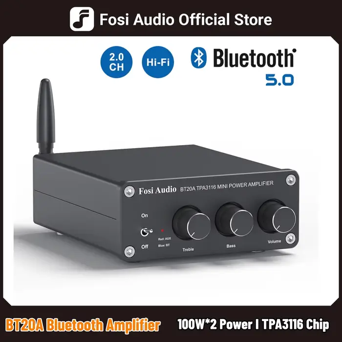 Fosi Audio BT20A Bluetooth TPA3116D2 amplificateur de puissance sonore 100W Mini HiFi stéréo classe 