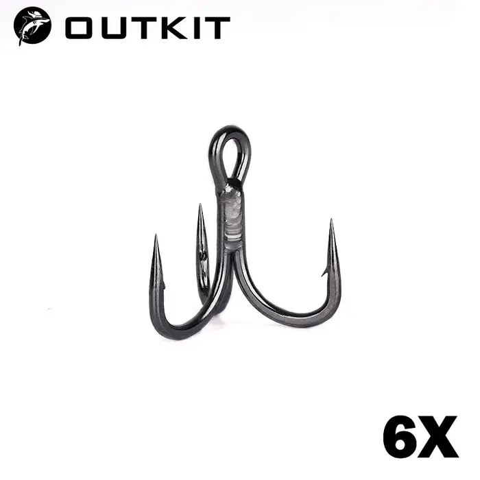 OUTKIT 10 pièces 6x crochet triple rond Super tranchant solide antirouille acier à haute teneur en c