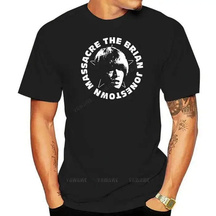 T-shirt Brian Jonestown Massacre en coton noir pour homme design exclusif logo tour occasionnels rock concerts