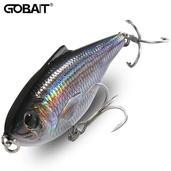 GOBAIT-Leurre méné flottant en forme de crayon, appât Élde type wobJeff, avec hochet et boule en aci