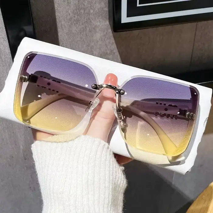 Nouvelles Lunettes de Soleil Carrées Surdimensionnées Tendance pour Femmes 2026 – Marque de Luxe, Pr