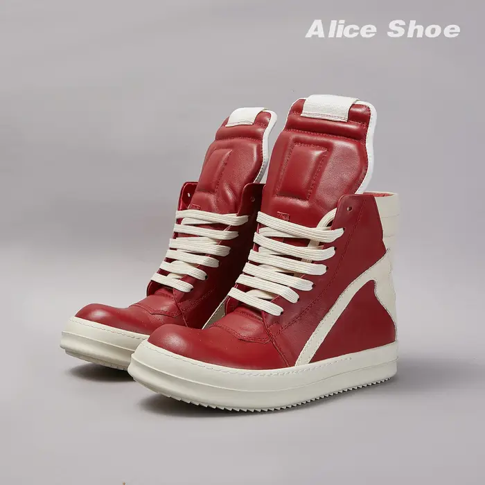 Marque hommes chaussure décontracté haut femmes Sneaker qualité rouge bottine Geobasket cuir fermetu