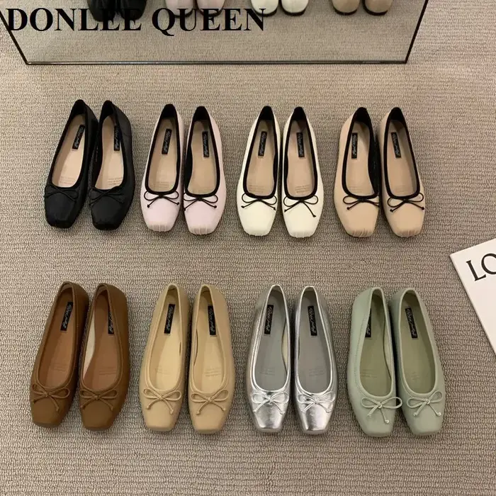 Mocassin de Ballet Plissé avec Nministériels d pour Femme, Chaussures de Ballerine Plates, Mocassin 