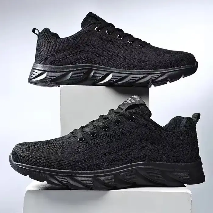 Chaussures de sport en maille respirante à lacets pour hommes, baskets décontractées, course à pied,