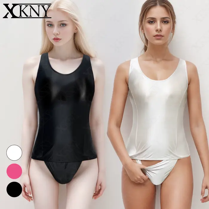 Maillot de bain XClocKNYoung en satin brillant, soyeux et sexy, maillot de bain brillant à ouverture