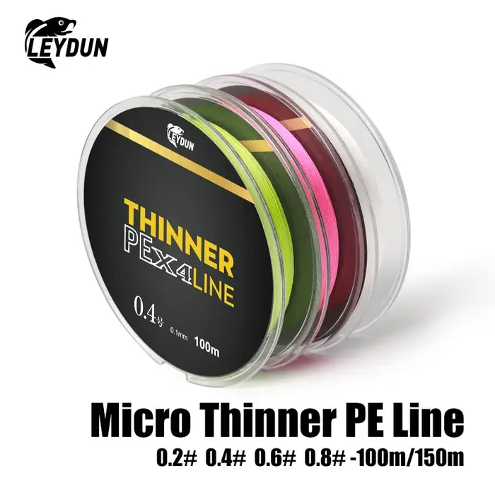 LEYDUN Micro mince lignes de pêche 100m 150m MT8 4 brins tressé PE japon Monofilament ligne de pêche