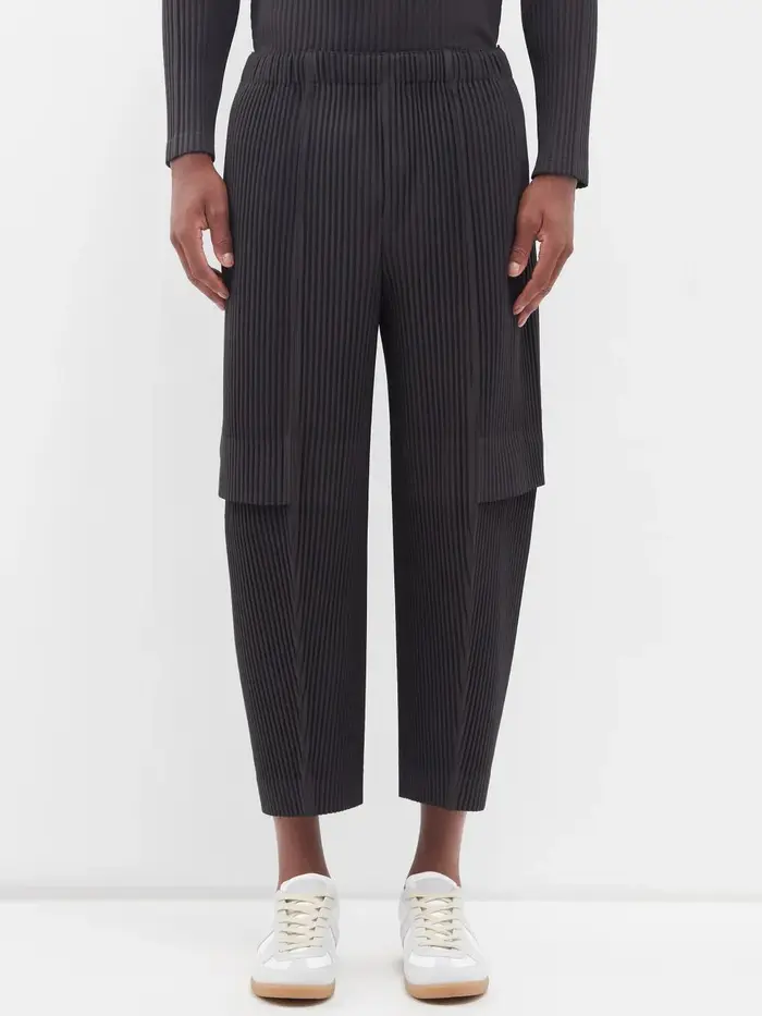 Ata Yake-Pantalon Cargo Plissé pour Homme, Pantalon Droit, Salopette adt, Baggy, Noir, Mode Décontra