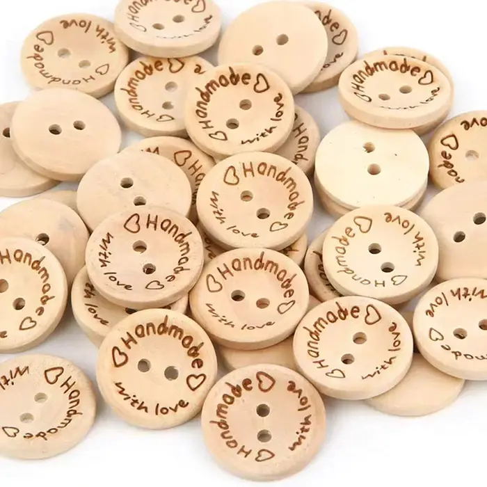 50/100 pièces boutons en bois faits à la main 15/20/25mm boutons ronds de couture en bois en vrac br