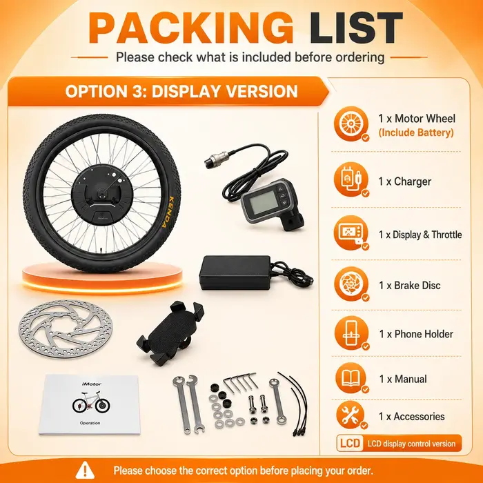 IMortor/ Imotor-Kit d'invitation de vélo électrique avec batterie, moteur de roue avant, 350W, 24 ",
