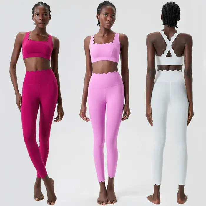 Costume de gymnastique deux pièces pour femmes - Yoga, fitness, respirant, slim fit