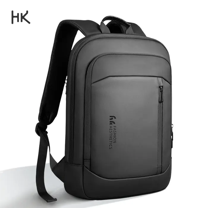 Sac à dos léger pour hommes d'affaires HK Slim, sac à dos pour ordinateur portable 15,6 pouces avec 