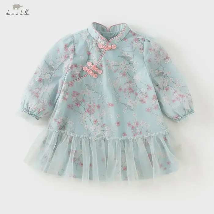 Dave Bella automne filles bébé princesse robe charme mignon maille imprimé fleuri fête en plein air 