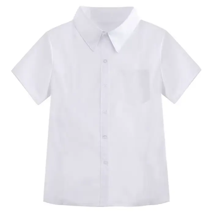 Chemise blanche classique décontractée, style preppy basique, coupe ample, chemisier simple à manche