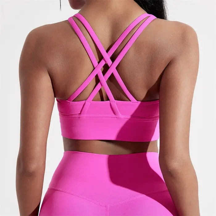 Soutien-gorge de Sport pour femmes, couleur unie, doux et serré, entraînement complet, jogging, gymn
