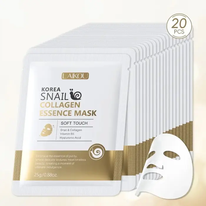 LAIKOU corée escargot collagène Essence masque feuille hydratante masque Anti-rides masque raffermis