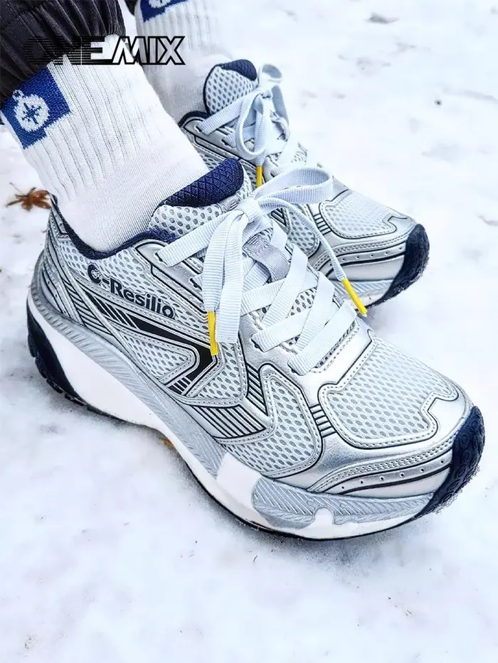 ONEMIX chaussures de Sport rétro bout rond à lacets fonction extérieure chaussures de course basses 