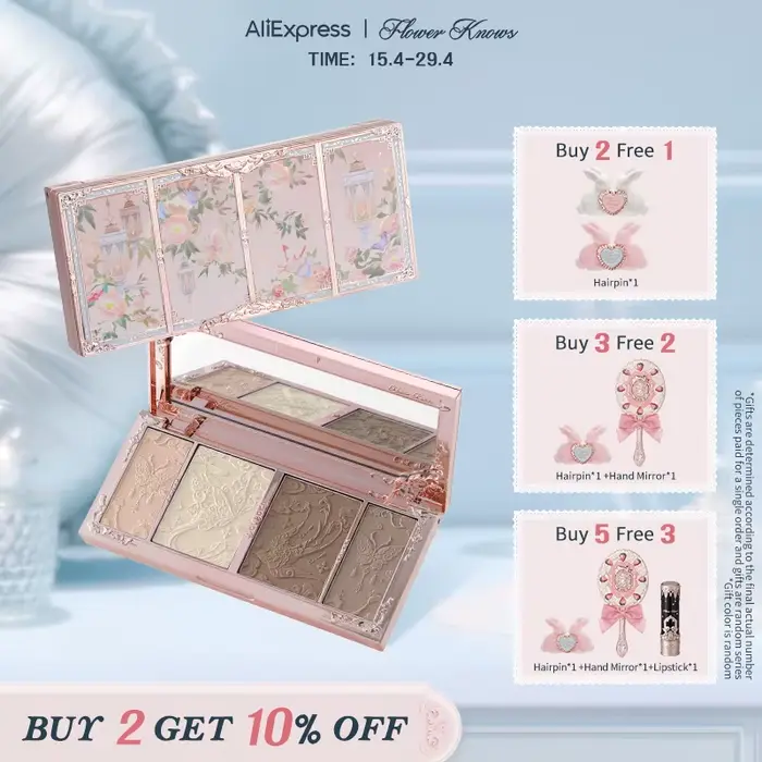 Flower Knows Butterfly Cloud Collar Collection, Embossed Highlight, Contour Palette, 16g