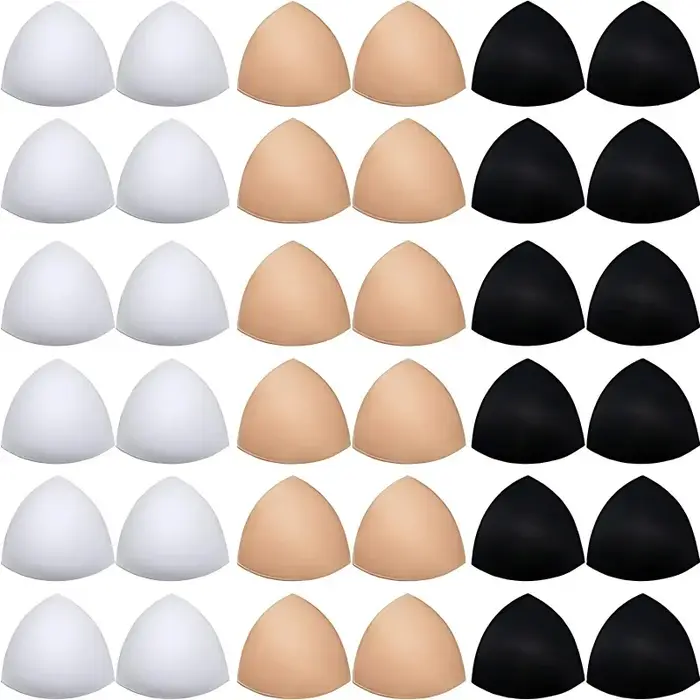 2/12 pièces coussinets de soutien-gorge éponge douce femmes Triangle soutien-gorge Pad sport Bikini 