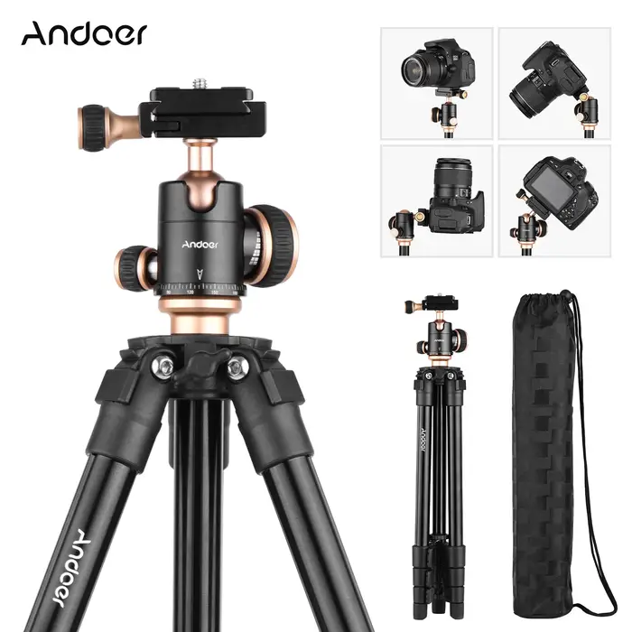 Andoer Q160SA trépieds trépied d'appareil photo avec trépied à rotule panoramique pour appareils pho