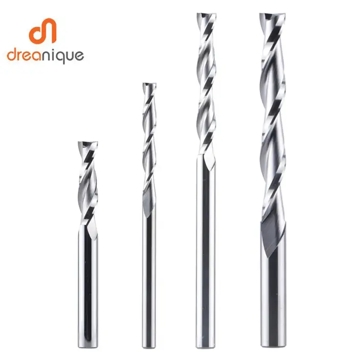Dreanique-Fraise en carbure monobloc à 2 cannelures, fraise en bout en carbure, mèche de toupie en s