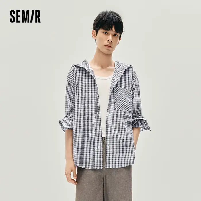 Semir chemise à manches longues hommes vêtements d'extérieur à carreaux léger 2025 automne nouveau h