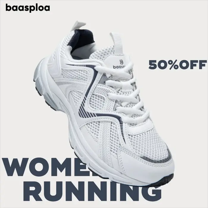 Baasploa – chaussures de course pour femmes, baskets de sport en maille respirante et confortables, 
