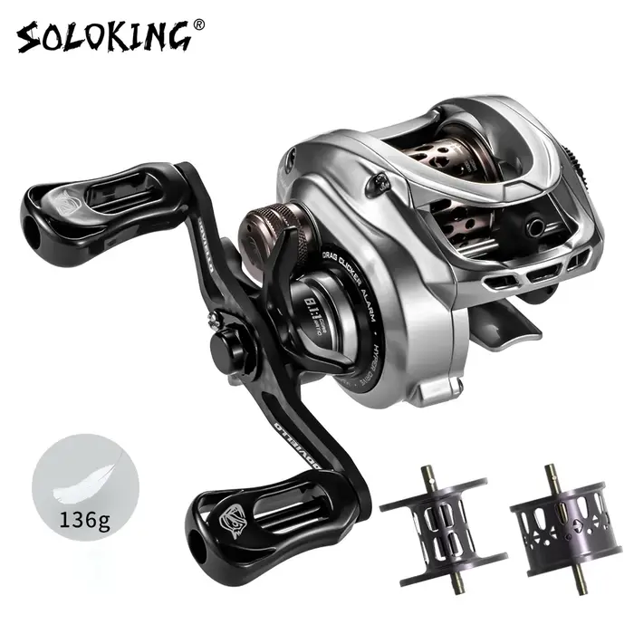 SOLOKING – moulinet de pêche Baitcasting Acura ultraléger 136g, Ratio d'engrenage 7.1/8.1, 11 + 1BB,