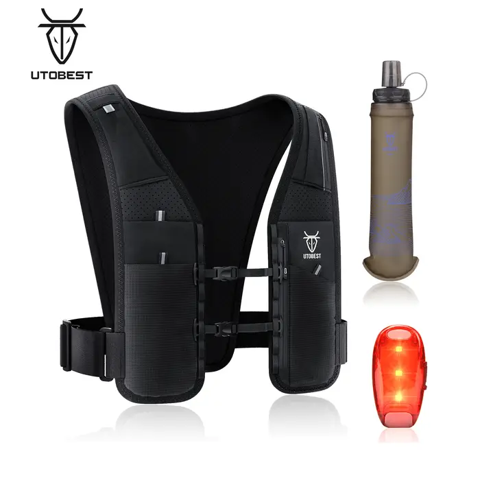 Gilet d'hydratation réfléchissant UTOBEST UTR113 avec support de téléphone réglable, sac d'hydratati