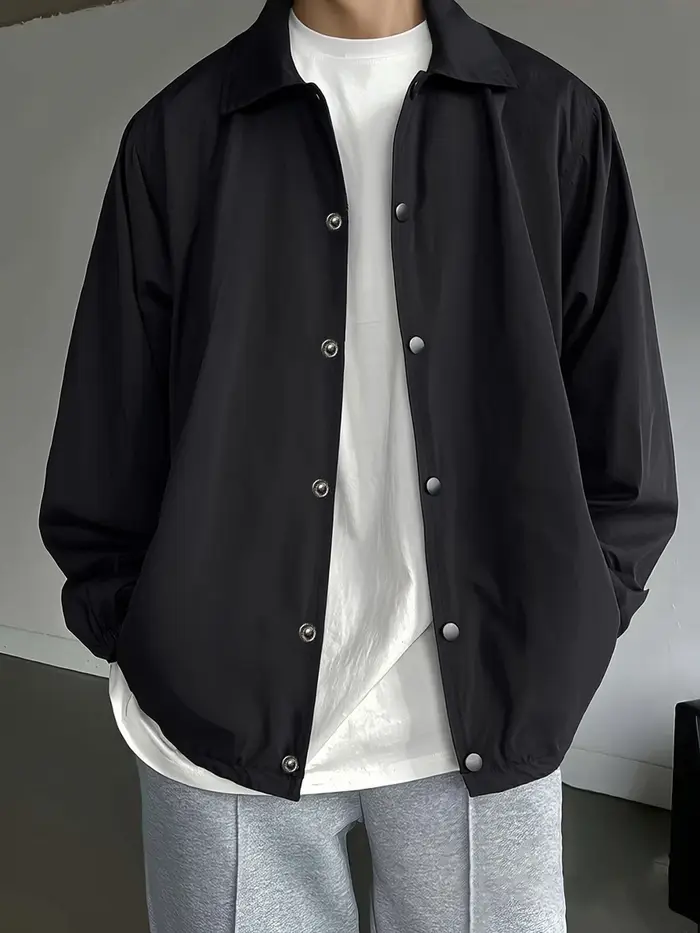 Veste à revers pour hommes, pour l'extérieur, décontractée, assortie avec tout, mode, couleur unie, 