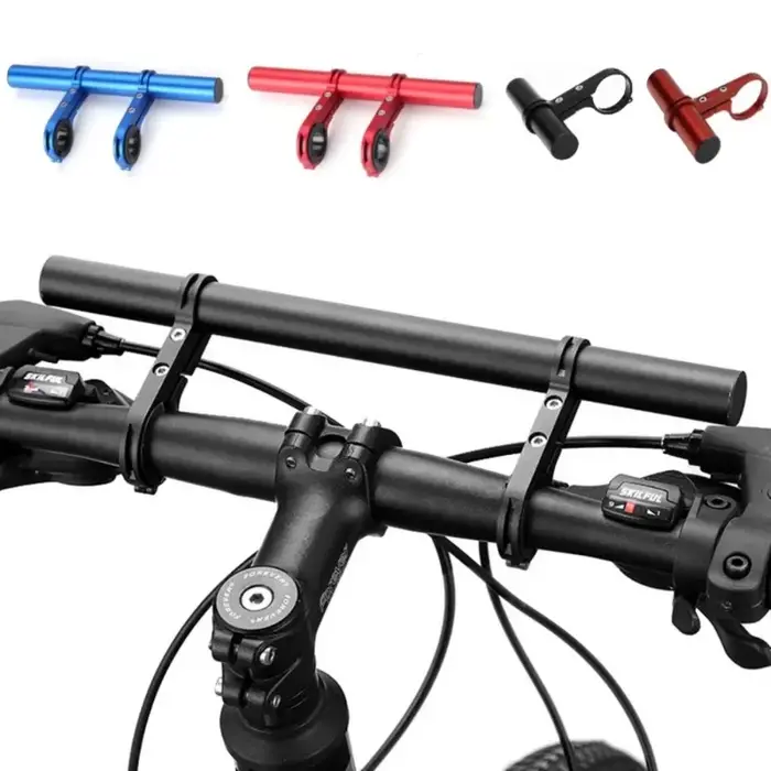 Support étendu de guidon de vélo pour VTT et vélos de route et de montagne avec intégration de phare pour une meilleure sécurité et confort maximal