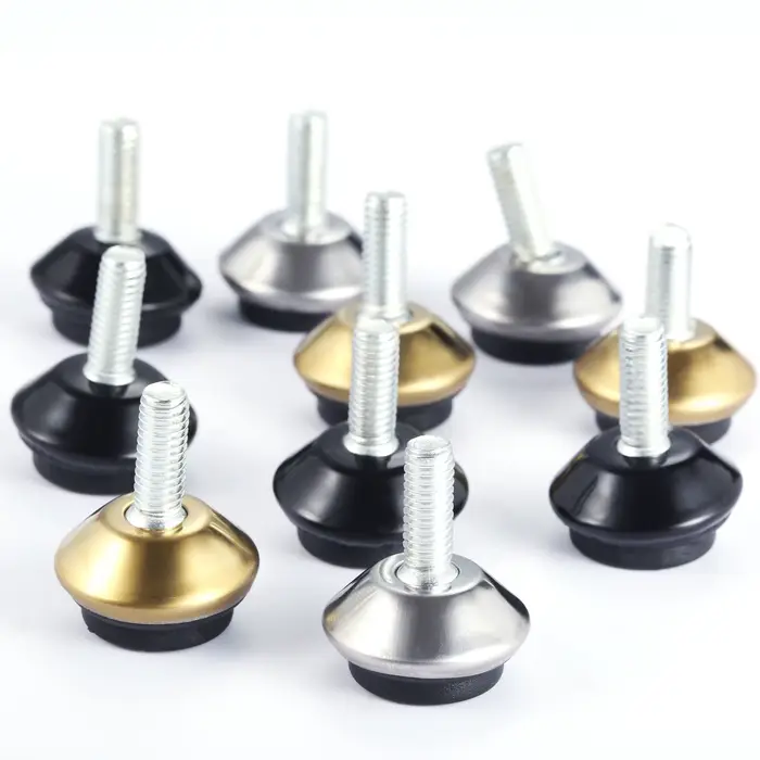 Niveleurs de meubles à filetage M6, 8 pièces, pieds réglables, Base noire pour Tables, chaises, meub