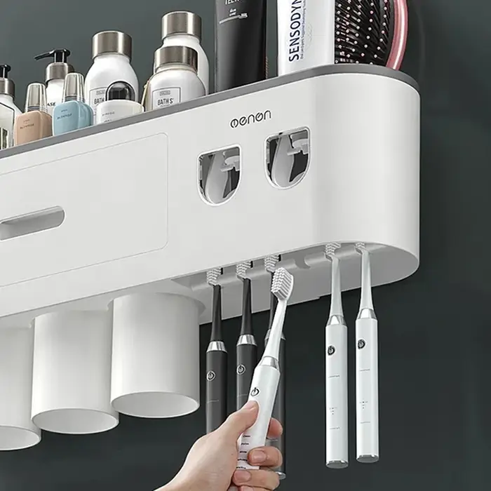 Porte-brosse à dents inversé à Adsorption magnétique, support mural Double distributeur automatique 