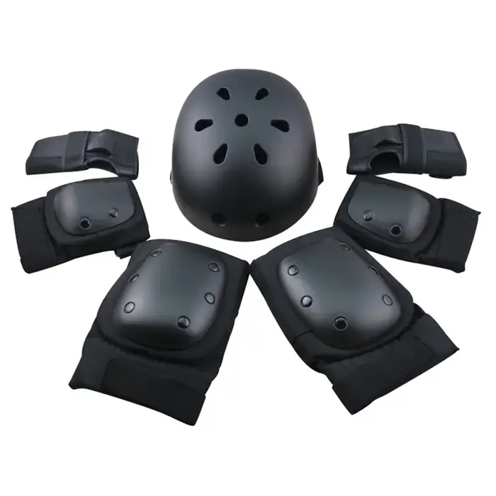 Casque professionnel à 6 patins de protection pour adultes, patins à roulettes, scooter, poignet, co