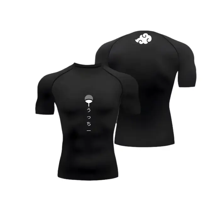 T-shirt de compression pour homme, style anime, haute élasticité, manches courtes, anti-UV, ajusté p