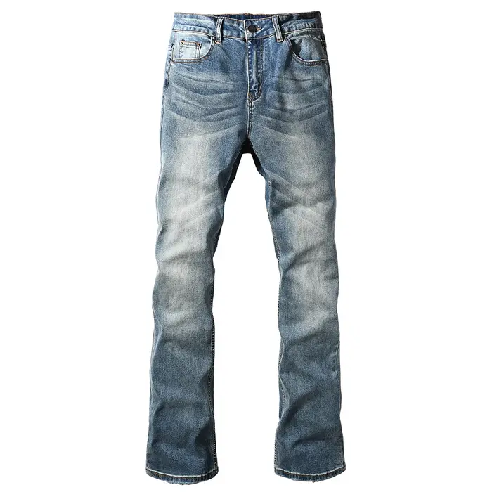 Jean Slim coupe botte pour hommes, pantalon en Denim de coton bleu de couleur Pure de haute qualité,