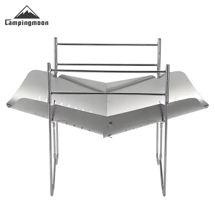 Barbecue camping pliant acier inoxydable Campingmoon - Gril portable jardin extérieur pliable