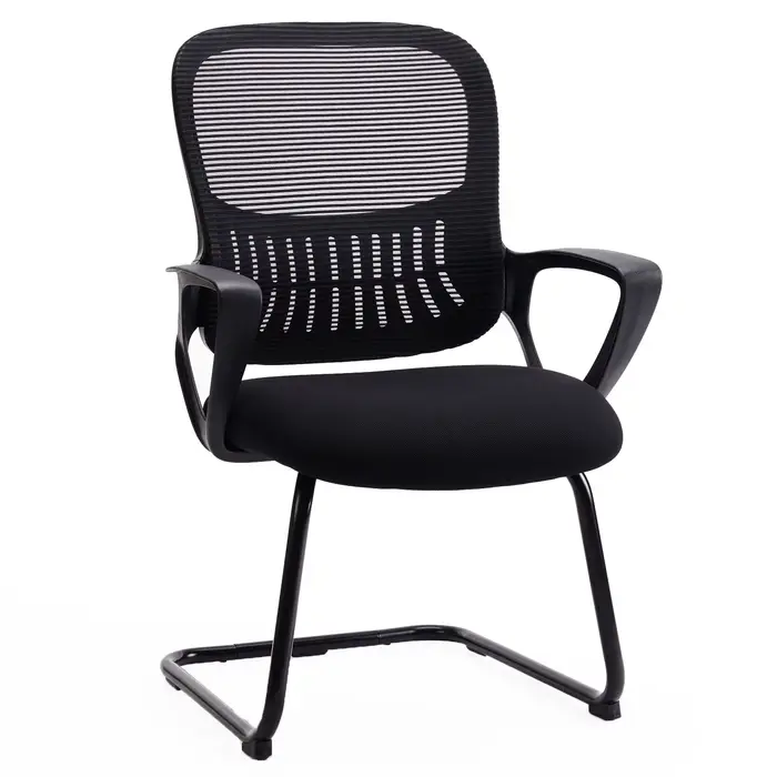 JIAN-Chaise de Bureau Ergonomique Sans Roues, Accoudoir Confortable, Support Lombaire en Maille, Des